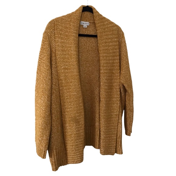 Ava & Viv Sweaters - Ava & Viv 2X mustard marled cardigan sweater